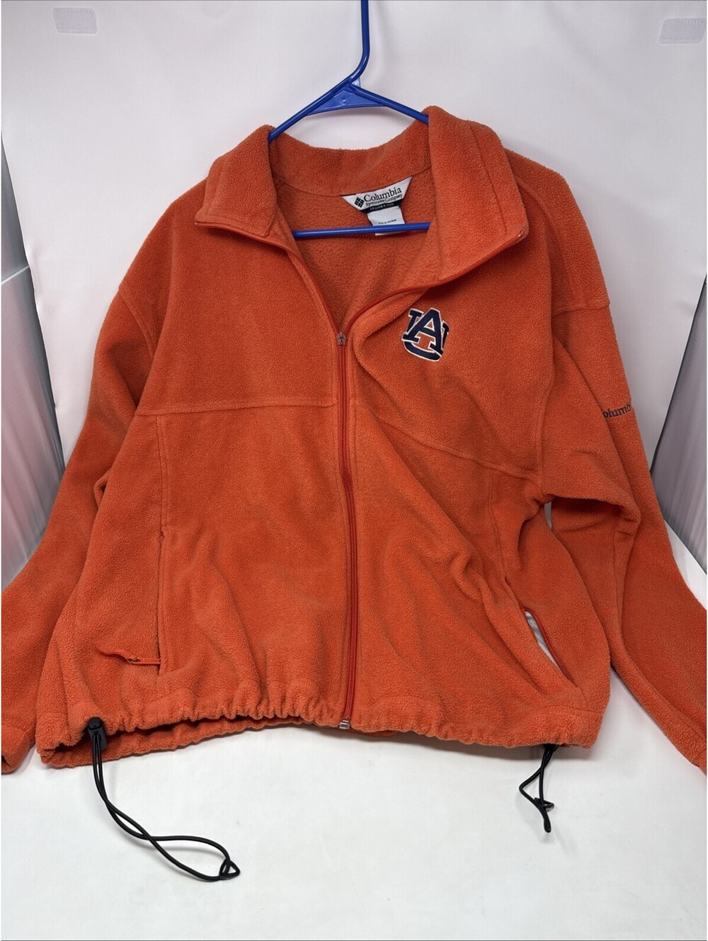 NCAA Auburn Tigers Columbia Fleece Jacket Unisex XL Orange Missing Zipper